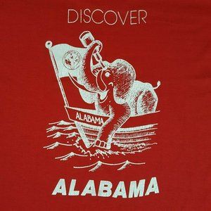 Vtg 80s Discover Alabama Crimson Tide T-Shirt L